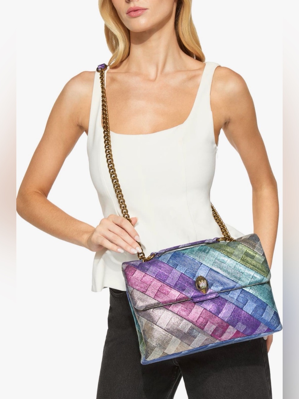 Kurt Geiger
London
Large Kensington
Rainbow Denim
Shoulder Bag